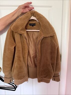 Women's Teddy Bomber Jacket - Camel